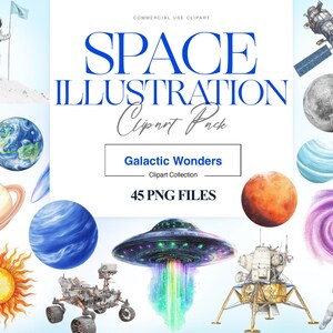 Clipart spazio, astronauta, clipart spazio esterno, pianeta, Saturno, Terra, Luna PNG, razzo, clipart navetta spaziale