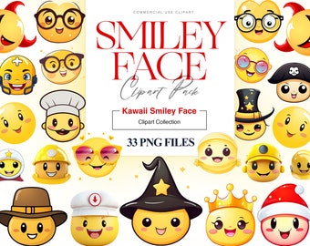 Smiley Face Clipart, Emoji PNG, Happy Face, Emoji Expressions, Emoticon PNG, Funny Emoji, Smile Clipart, Icon