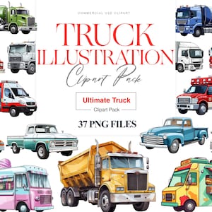 Truck Clipart, Fire Truck, Semi Truck, Vehicles Clipart, Dump Truck, American Trucks, Blue Pickup Truck PNG