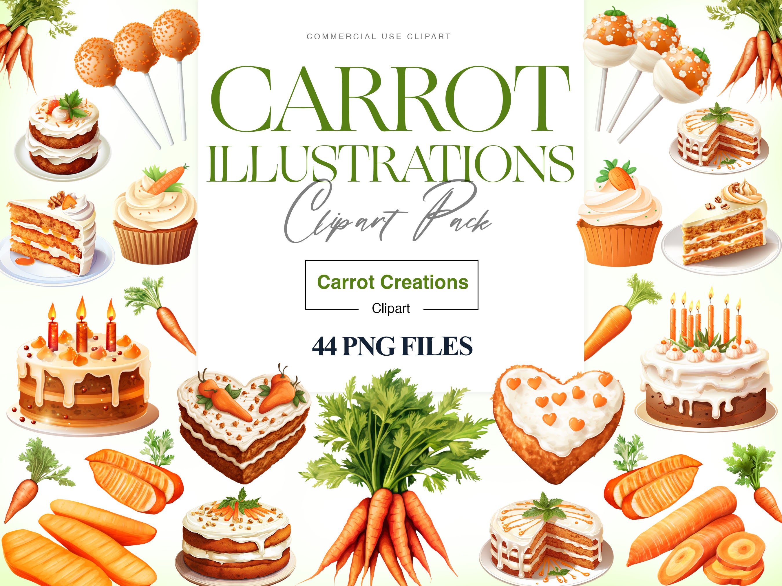 Carrot Clipart, Root Vegetable Clipart, Carrot Cake, Food Clipart, Spring Carrot Slices, Organic Food, Carrot