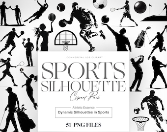 Clipart De Silhueta De Esportes, Futebol, Esportes PNG, Clipart De Basquete, Silhueta De Atleta, Imagens De Esportes Femininos