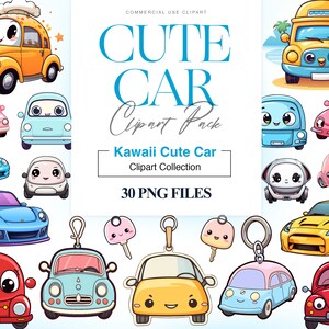 Cute Car Clipart, Yellow Car, Sports Car Clipart, Futuristic Car, Smiling Car PNG, Nursery Cars, Kawaii Car