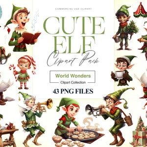 Cute Elf Clipart, Christmas Elves Clip Art, Santa&#39;s Helpers, Xmas Elf Clipart, Girl Elves, Christmas Elf PNG