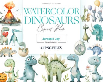 Cute Dinosaur Clipart, Stegosaurus, Triceratops Clipart, Dinosaur Party, Baby Dinosaur Birthday, Dino Nursery