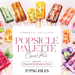 Aquarell Eis am Stiel Clipart, Eis am Stil, Erdbeer Eis am Stiel, Eis am Stil, Sommer-Leckereien, Eis am Stiel, Regenbogen Pops