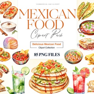 Mexican Food Clipart, Tacos, Quesadilla Guacamole, Nachos Clipart, Burrito, Enchiladas, Mexican Dishes PNG
