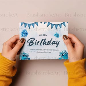 Blue Birthday Clipart, Boys Birthday, Party Clipart, Celebration, Happy ...