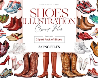 Shoe Illustration Clipart, Sneaker, Men's Shoes, Boots PNG, Ladies Shoes, High Heals, Prom Shoes, Shoes PNG