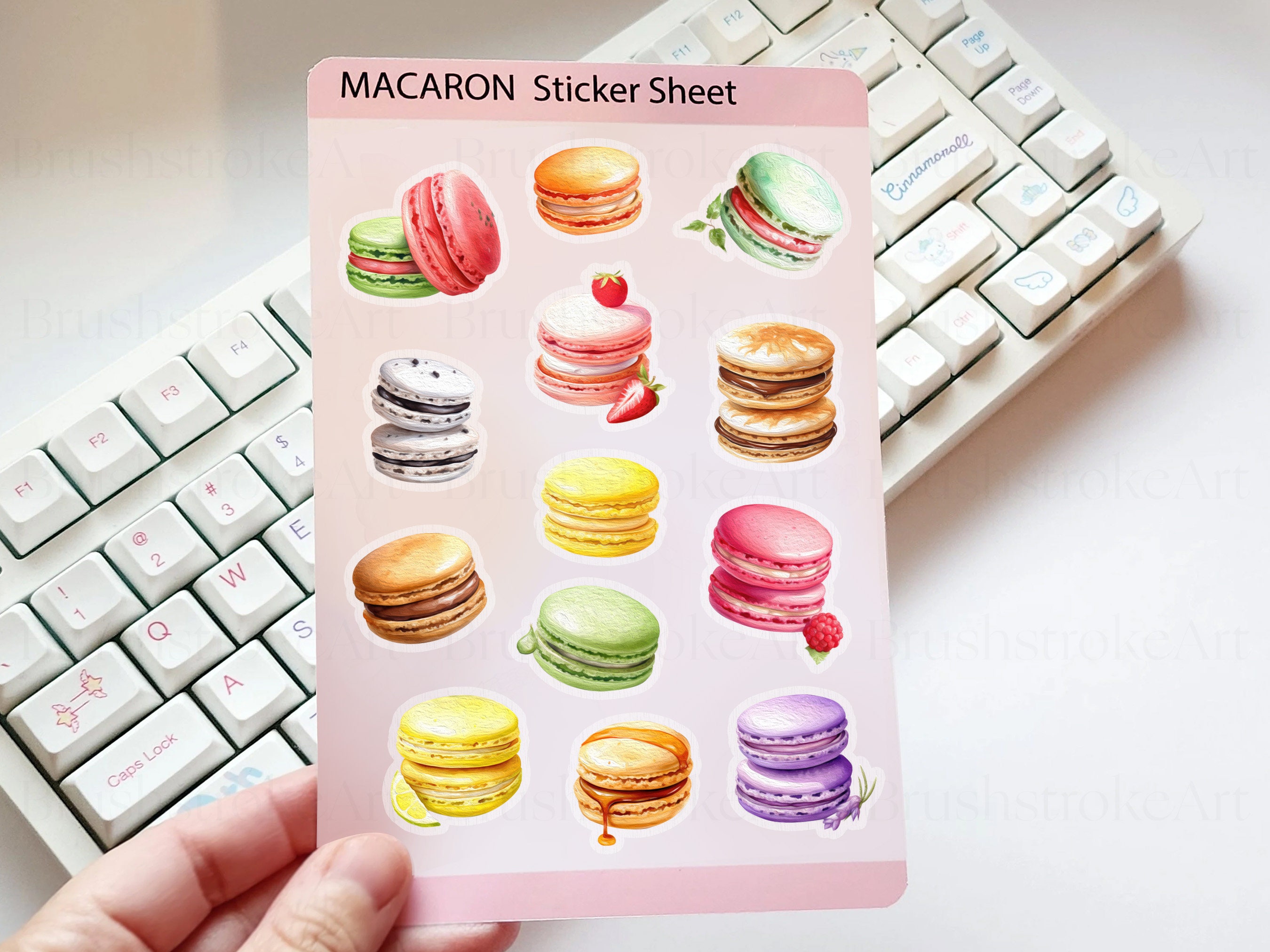 Watercolor Macaron Clipart, Chocolate, Banana, Coconut Macaron, Pink ...