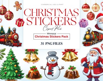 Watercolor Christmas Clipart, Santa Claus, Snowman Illustration, Reindeer, Christmas Tree, Christmas Images