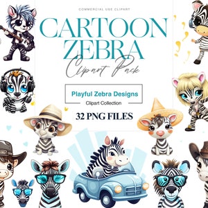 Cute Zebra Clipart, Cute Safari Baby Animal, Zebra PNG, Little Zebra Baby Shower Clipart, Baby Zebra Shirt