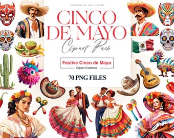 Cinco De Mayo Clipart, Fiesta, Calavera Clipart, Festival Mexicano, Sombrero PNG, Maracas, Bebidas Mexicanas PNG
