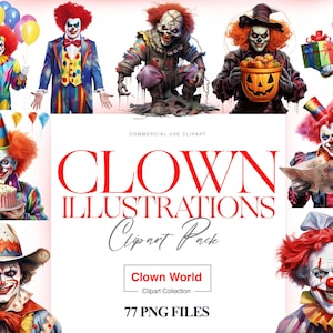 Imágenes prediseñadas de payaso aterrador, payaso espeluznante, vintage, payaso de cumpleaños, payaso de carnaval PNG, payaso malvado, fiesta de Halloween