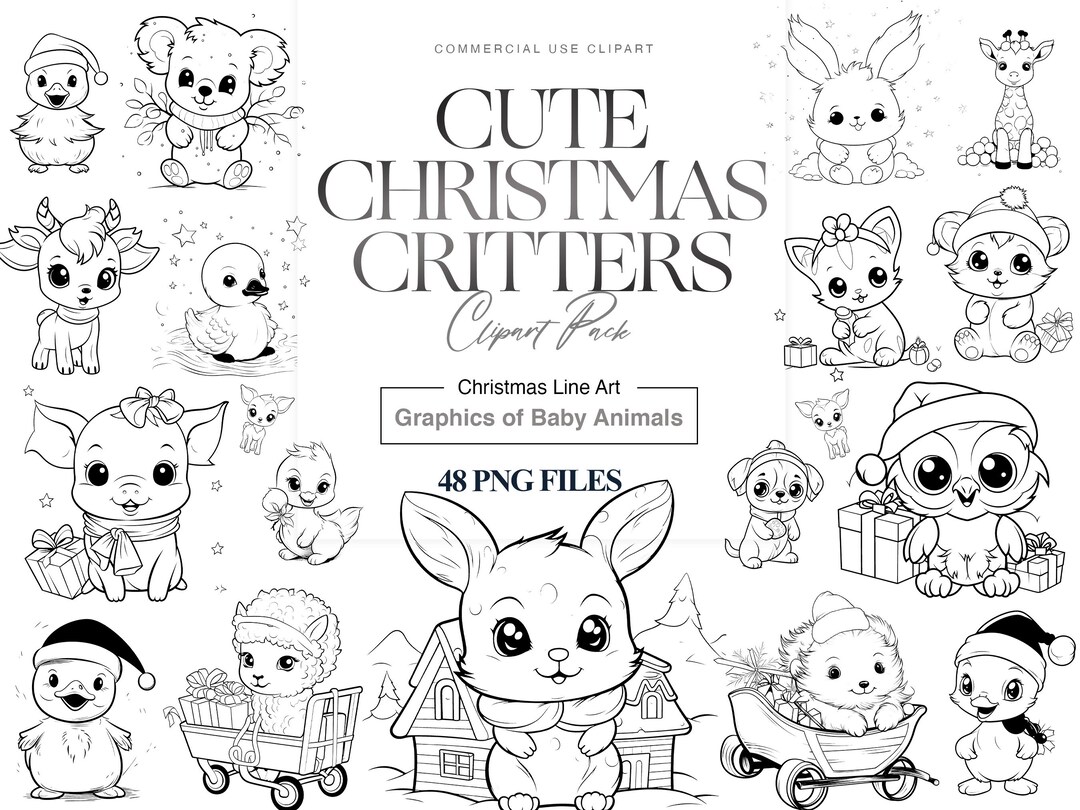 Cute Christmas Animals Clipart Festive Animals Xmas Animals PNG cute-christmas-animals-clipart-festive-animals-xmas-animals-png