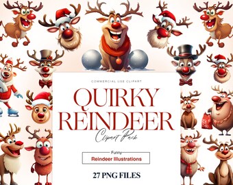 Imágenes Prediseñadas de renos divertidos, Cara de reno peculiar PNG, Reno lindo PNG, Arte de Rudolph, Gráficos de renos de Navidad