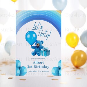 Blue Birthday Clipart, Boys Birthday, Party Clipart, Celebration, Happy ...