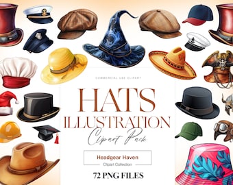 Chapeaux Illustration Clipart, Clipart chapeau de Cowboy, bonnet de Noel PNG, des cliparts haut de forme, chapeau vintage, Clipart chapeau pour homme