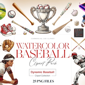 Akwarela Baseball Clipart, Kij Baseballowy PNG, Rękawice Baseballowe, Gracz Baseballowy, Urodziny Baseballowe, Pokój Chłopców