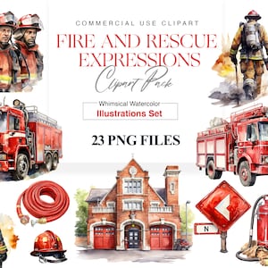 Feuerwehrmann PNG Clipart, Feuerwehrauto, Feuerlöscher, Feuerwehr, Aquarell Feuerwehrmann, Kinderzimmer Clipart