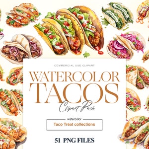 Aquarel taco's clipart, Mexicaanse taco's, restaurant menu, Mexicaans eten clipart, Taco Burrito, Mexicaanse keuken