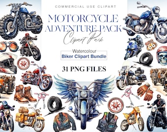 Clipart z akwarelą motocykla, motocykl terenowy, superbike, kurtka motocyklowa, motocykl PNG, klasyczny motocykl, sztuka ścienna