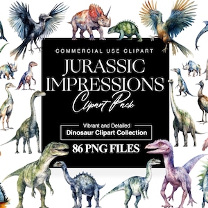 Watercolor Dinosaur Clipart, Cute Dinosaur Party, T-Rex Clipart, Stegosaurus Clipart, Jurassic, Gifts for Boys