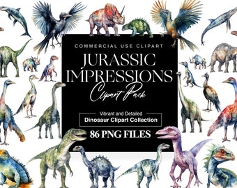 Watercolor Dinosaur Clipart, Cute Dinosaur Party, T-Rex Clipart, Stegosaurus Clipart, Jurassic, Gifts for Boys