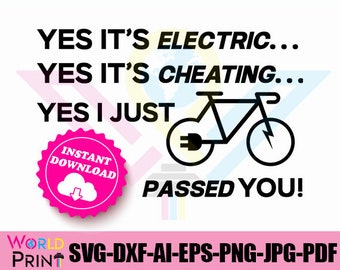 Electric Bike Lovers Design  - svg, jpg, png, dxf, pdf, eps file, vector, ready to cut for HTV or vinyl