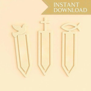 Christian Bookmark Trio STL – Cross, Dove, Ichthys Fish – 3D-print digitaal bestand