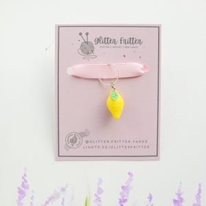 Lemon Stitch Marker: Handmade Knitting Crochet Accessory