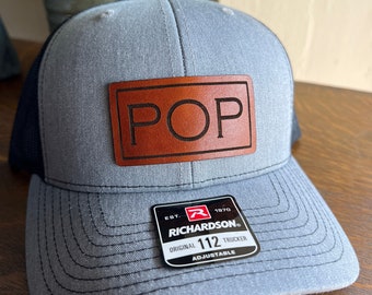Pop Leather Patch Trucker Hat – Father's Day Gift for Dad