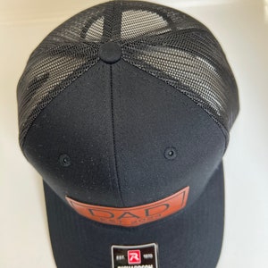 Dad Est. YEAR | Hat for New Dad |richardson 112 Leather Patch Trucker ...