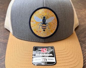 Honeybee Print Trucker Hat | Richardson 115 Snapback