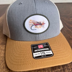 Christmas gift for dad Fly Fishing Patch Hat |  Adjustable Trucker Hat for Fishermen | Gift for Fisher | Hat for Christmas mom gift