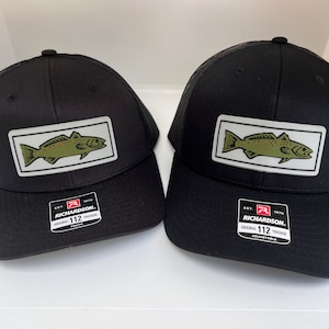 Father and son matching hats for Christmas dad gift, Richardson 112 youth hat, Dad and son sea trout matching hats