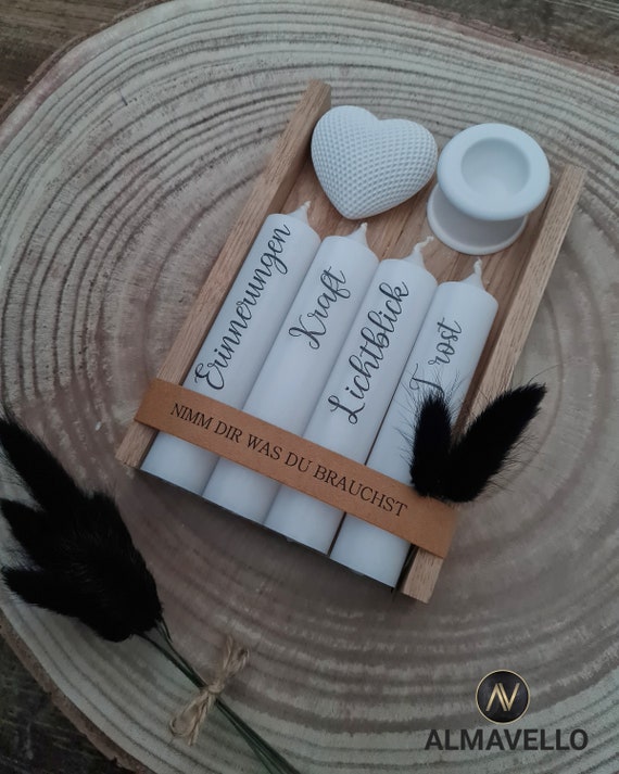 Trauerkerzen "Nimm dir was du brauchst" /Kondolenzkerze/ Geschenk Beerdigung/ Trauergeschenk/ Geschenk Anteilnahme/ Kraftstärker/ Trostkerze