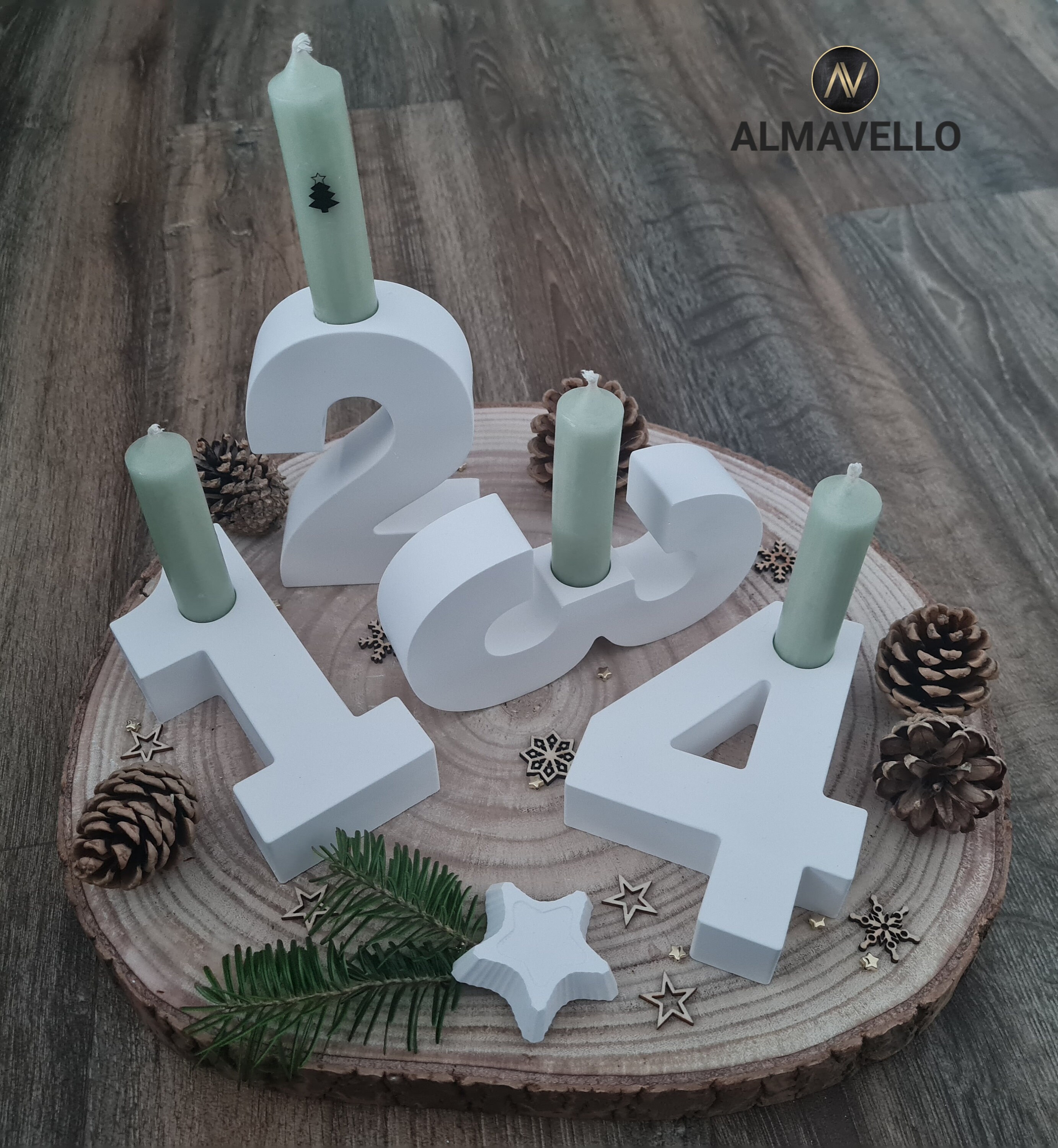 Chiffres De L'Avent 1 à 4 En Métal Rouillé - Décoration Noël Patinée Pour Couronne, Bougie Ou Déco De Table