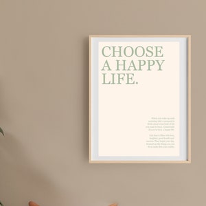 Elige un Cartel de Vida Feliz, mentalidad positiva, buen rollo, decoración de pared, mural, regalo, apartamento