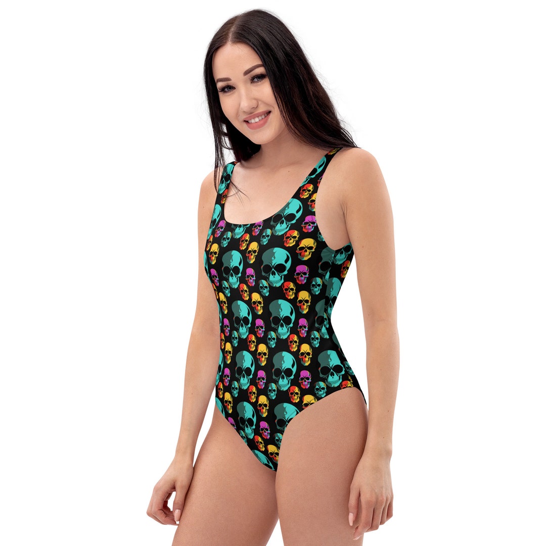 Rose Skull One Piece Swimsuite