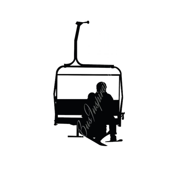 Ski lift digital image/ Chair lift/ Skiing digital image/ Snowboarding digital image/ Downhill ski digital image/ Chair lift silhouette