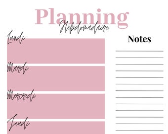 Weekly schedule to download in pdf or png