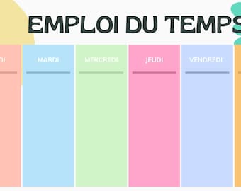 Colorful weekly schedule