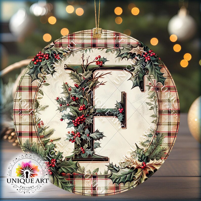 Christmas Letters F Watercolor Clipart Bundle 8 HQ PNG Printable Door