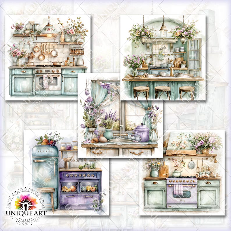 Rustic Cozy Kitchen Vol.01, Printable 27 JPG Image, Cozzy Cottage Junk ...