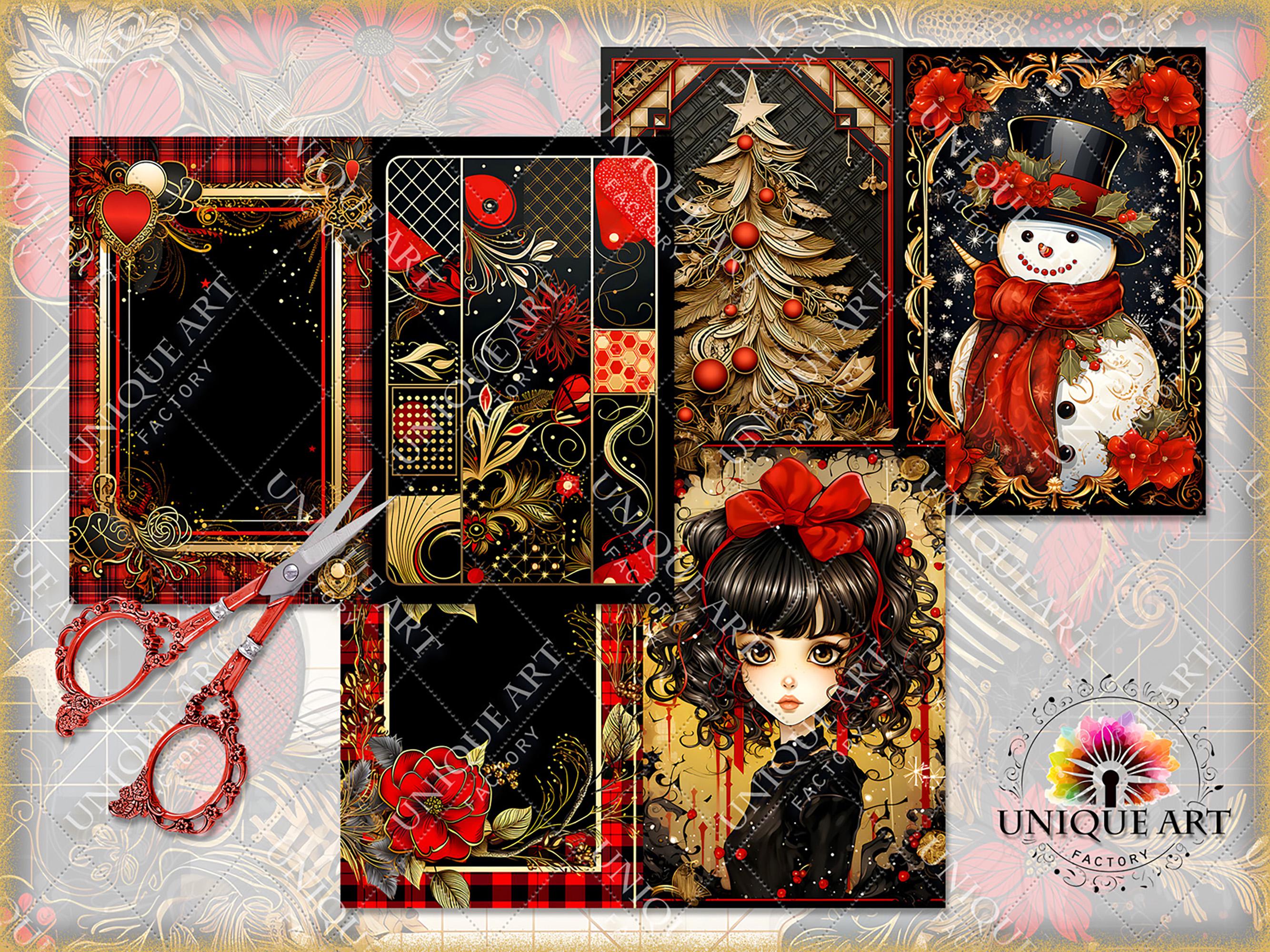 Black and Red Christmas, Noel Views, Printable HQ 18 JPG