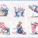 Summer Beach - Watercolor Clipart Bundle - 30 HQ Printable PNG + 12 ...