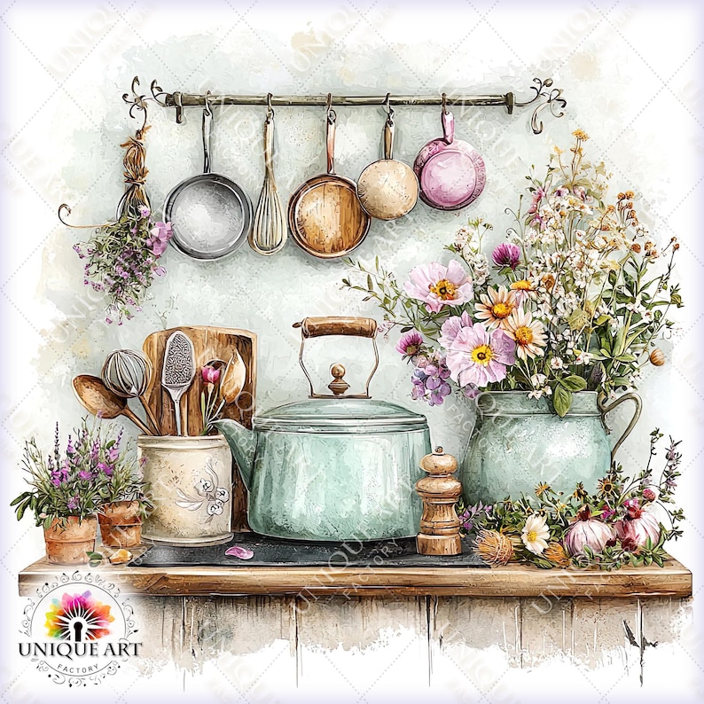 rustic cozy kitchen art prints under $7 shipped |... Rustic Cozy Kitchen Vol.02, Printable 25 JPG Image, Cozzy Cottage Junk ...