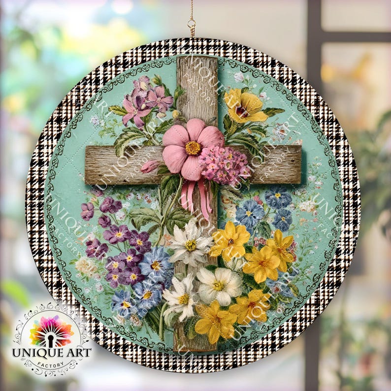 Spring Cross Round Clipart, Printable 25 PNG Image, Ornaments Gift ...