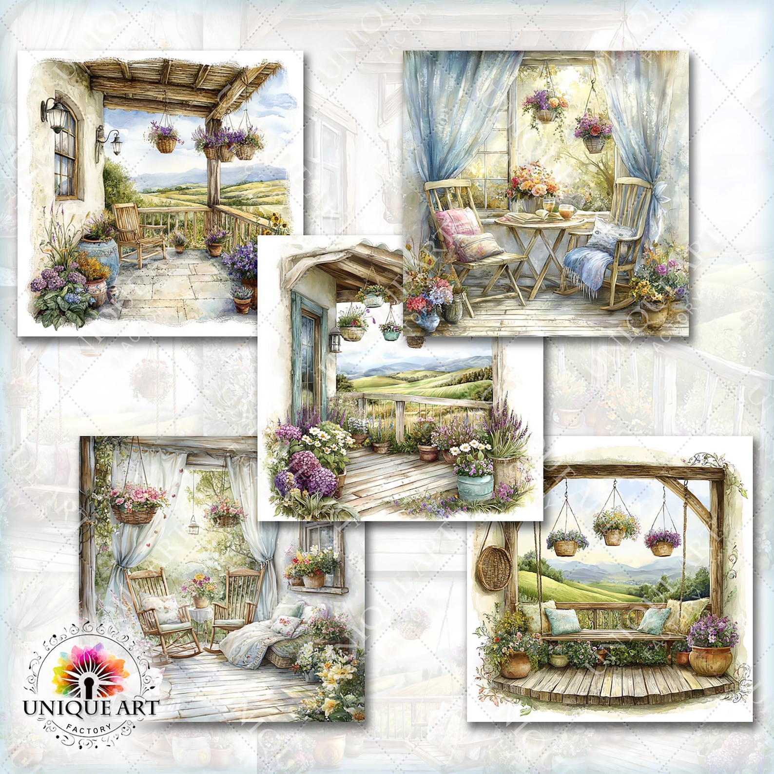 Spring Porch Junk Journal Pages, 21 Vintage Garden Veranda Digital ...