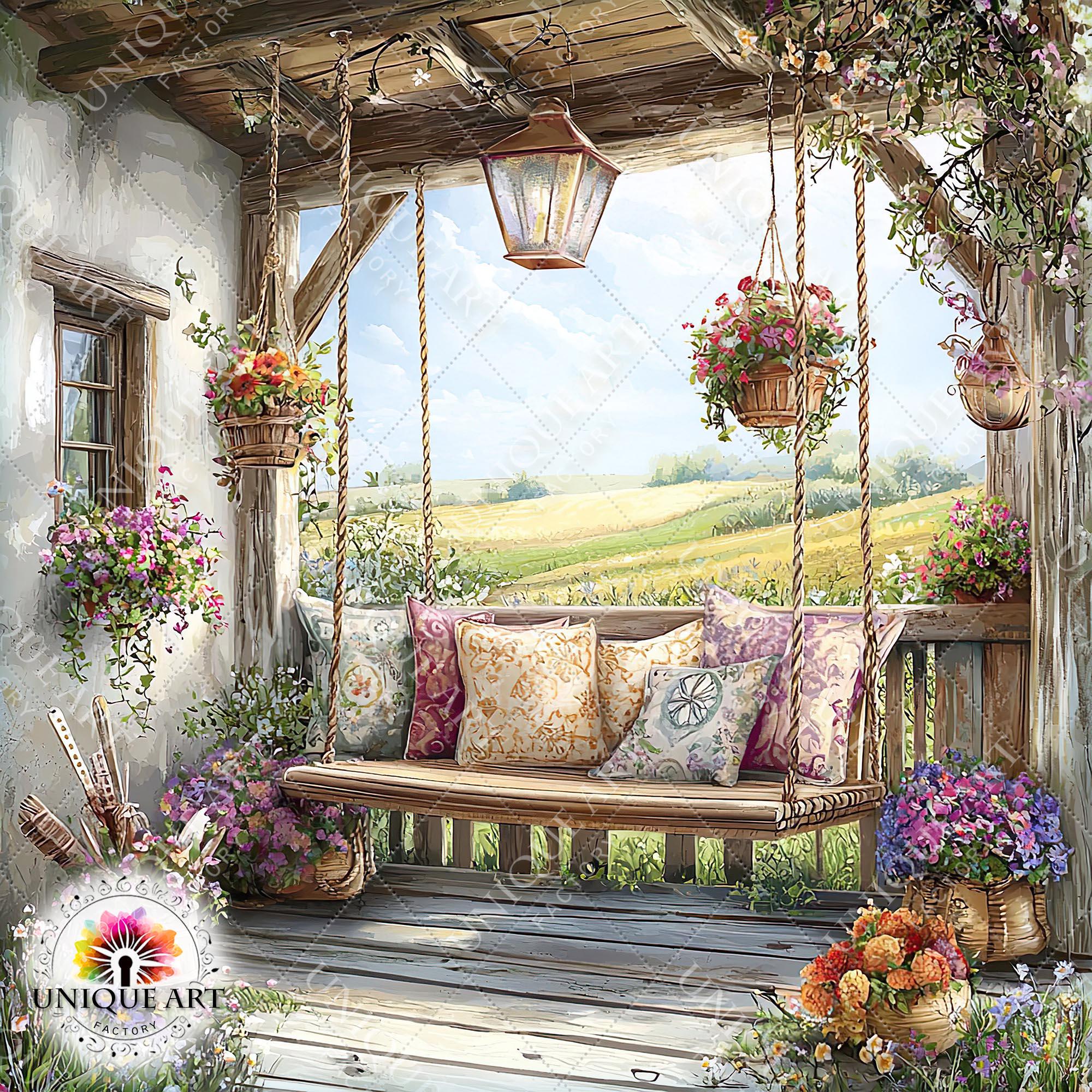 Spring Porch Junk Journal Pages, 21 Vintage Garden Veranda Digital ...